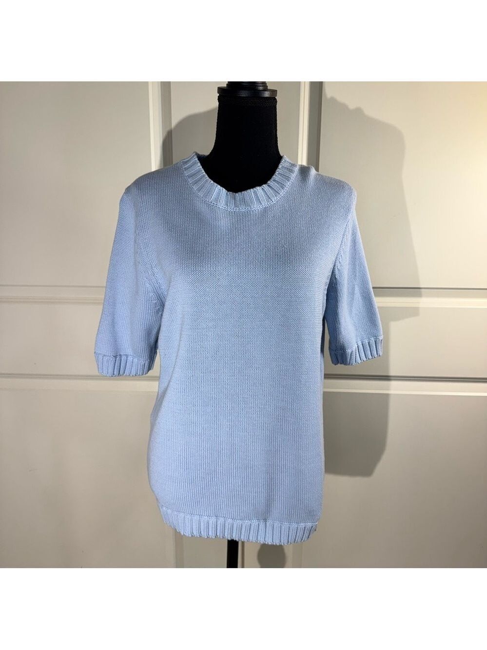 Orvis Baby Blue Cotton Sweater Medium